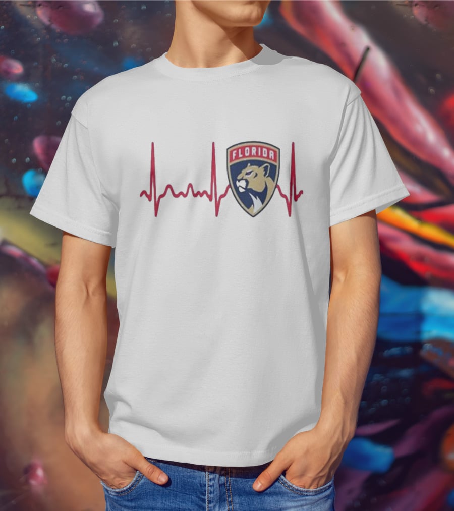 Florida Panthers Heartbeat Hockey T-Shirt