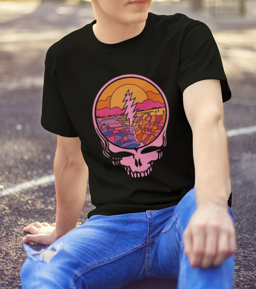 Grateful Dead The Canyon Steal Your Face Lightning Bolt Desert Sunset T-Shirt