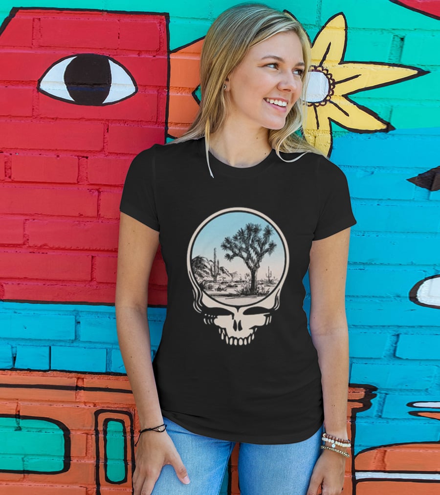 Grateful Dead Skull Desert Scene With Cacti And Joshua Tree T-Shirt