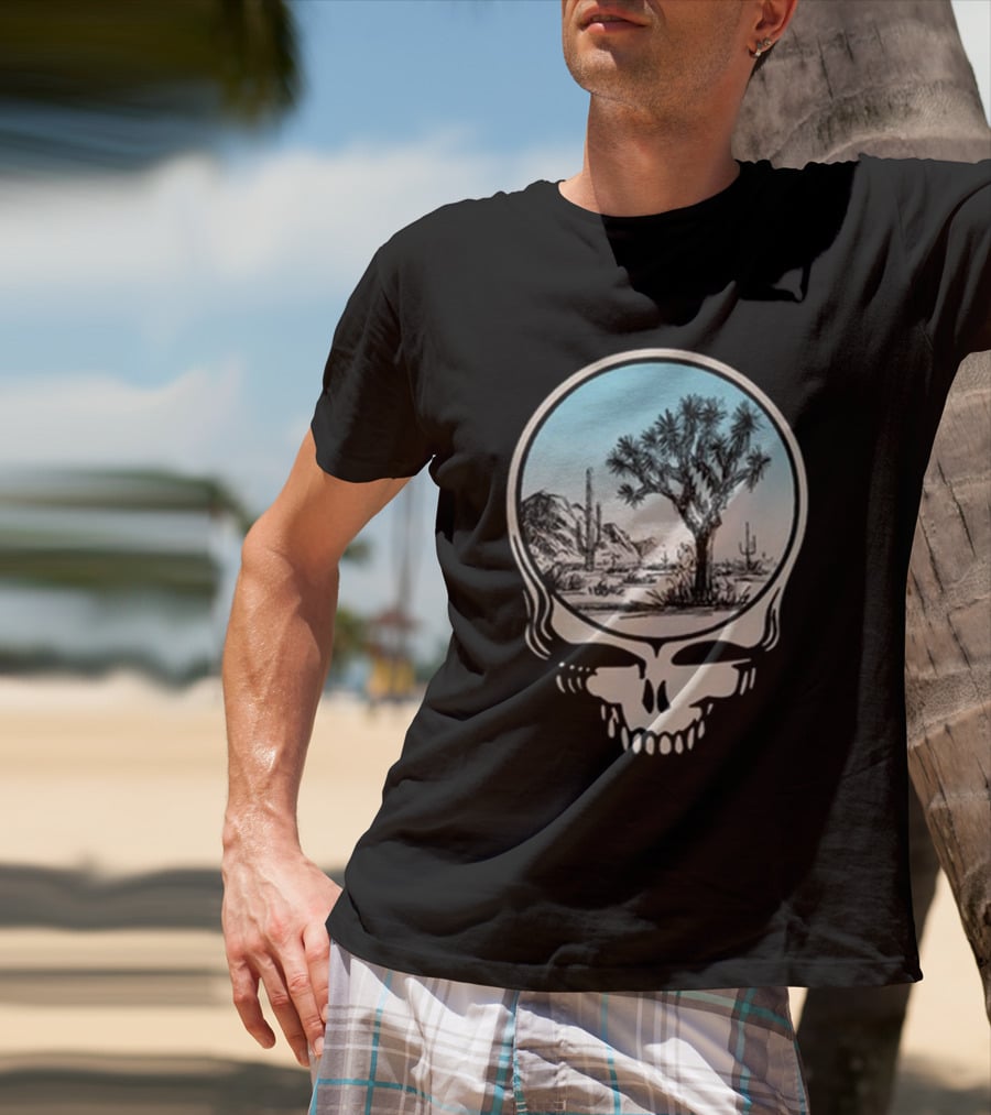 Grateful Dead Skull Desert Scene With Cacti And Joshua Tree T-Shirt