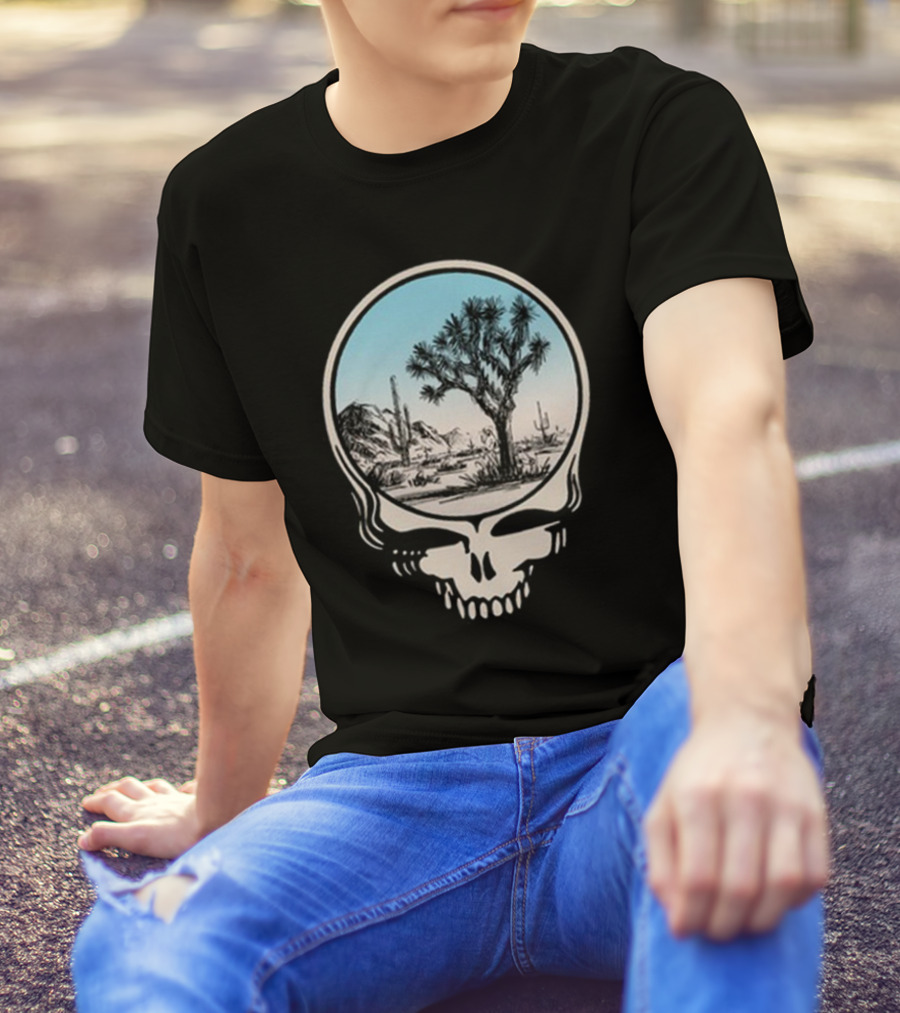 Grateful Dead Skull Desert Scene With Cacti And Joshua Tree T-Shirt
