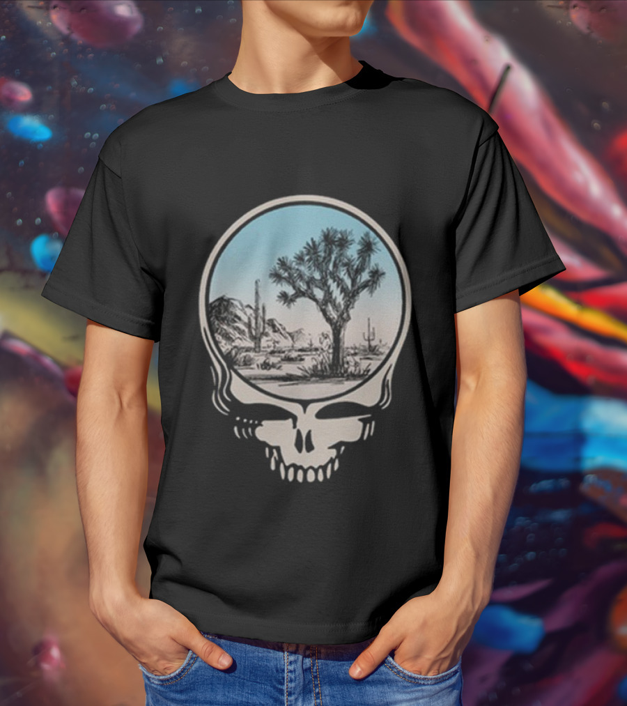 Grateful Dead Skull Desert Scene With Cacti And Joshua Tree T-Shirt