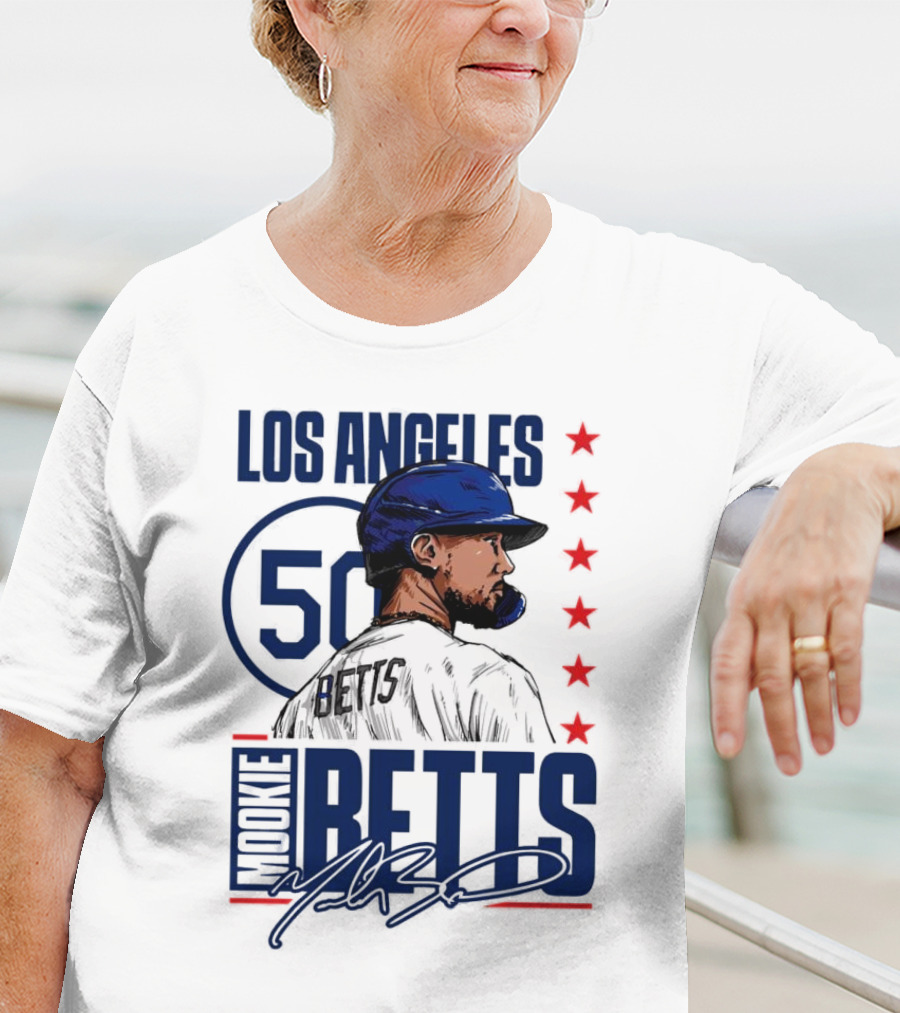 Mookie Betts 50 Los Angeles Dodgers Baseball Stars T-Shirt