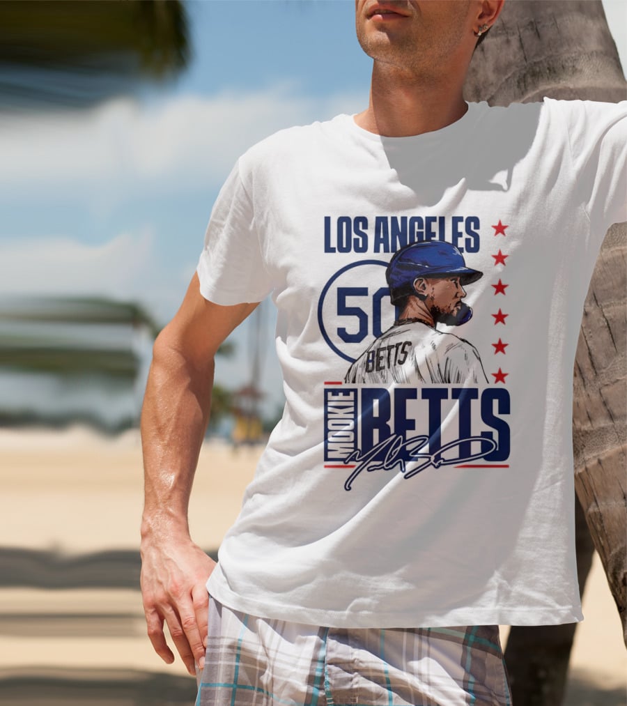 Mookie Betts 50 Los Angeles Dodgers Baseball Stars T-Shirt