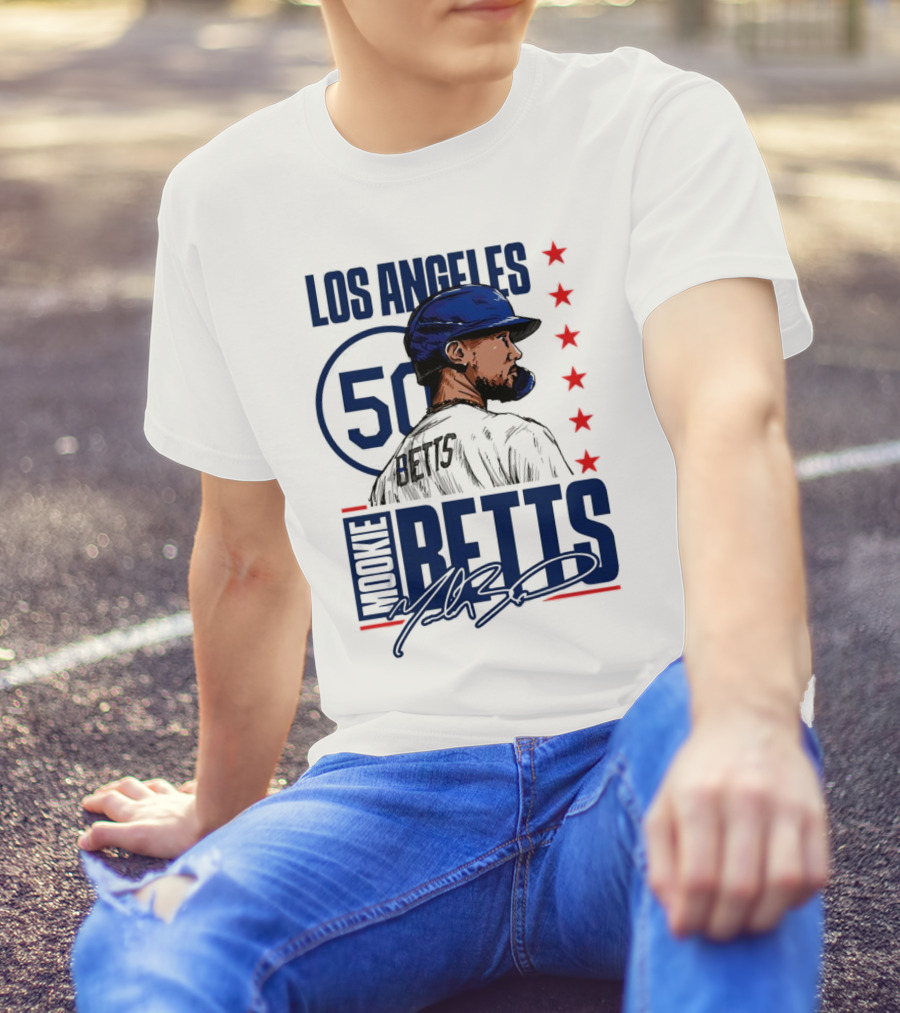 Mookie Betts 50 Los Angeles Dodgers Baseball Stars T-Shirt