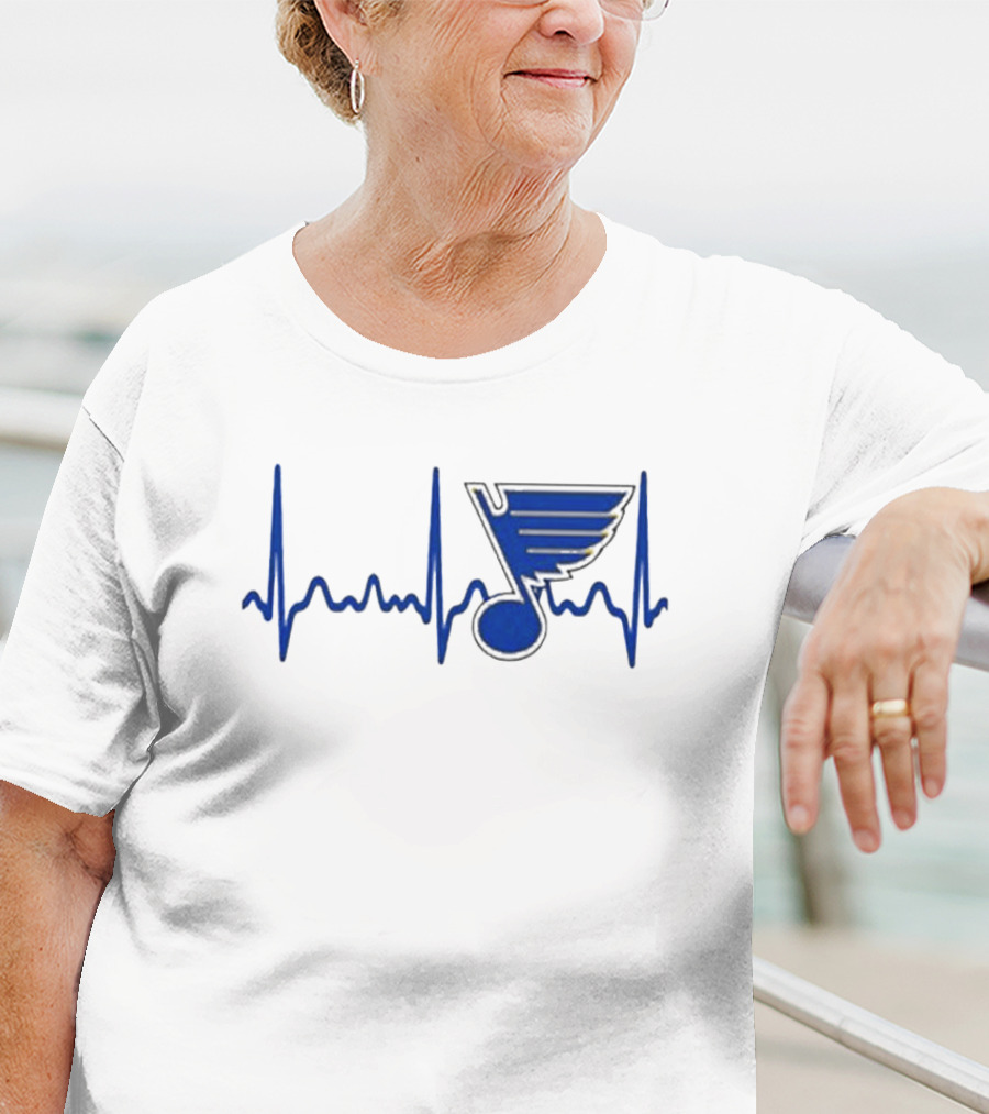 St Louis Blues Heartbeat Hockey T-Shirt