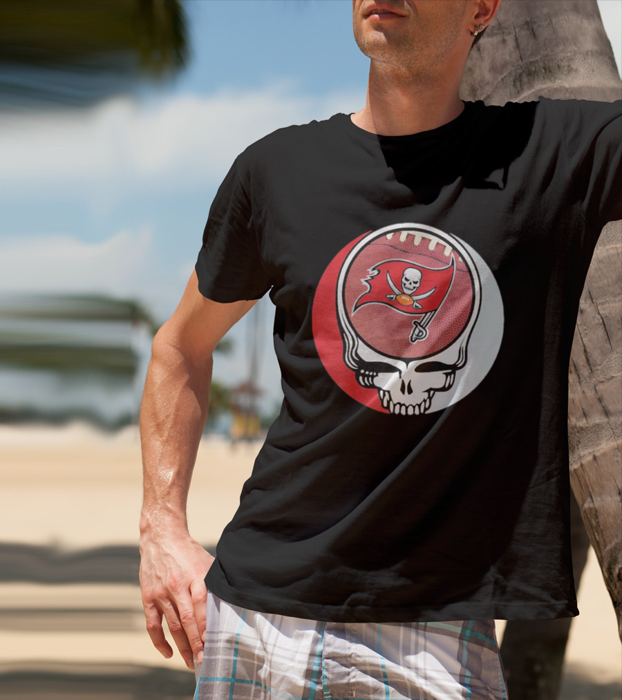 Tampa Bay Buccaneers Grateful Dead Skull Logo Custom T-Shirt