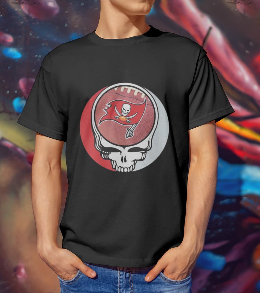 Tampa Bay Buccaneers Grateful Dead Skull Logo Custom T-Shirt