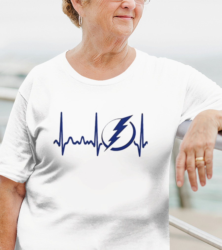 Tampa Bay Lightning Heartbeat Symbol Hockey T-Shirt