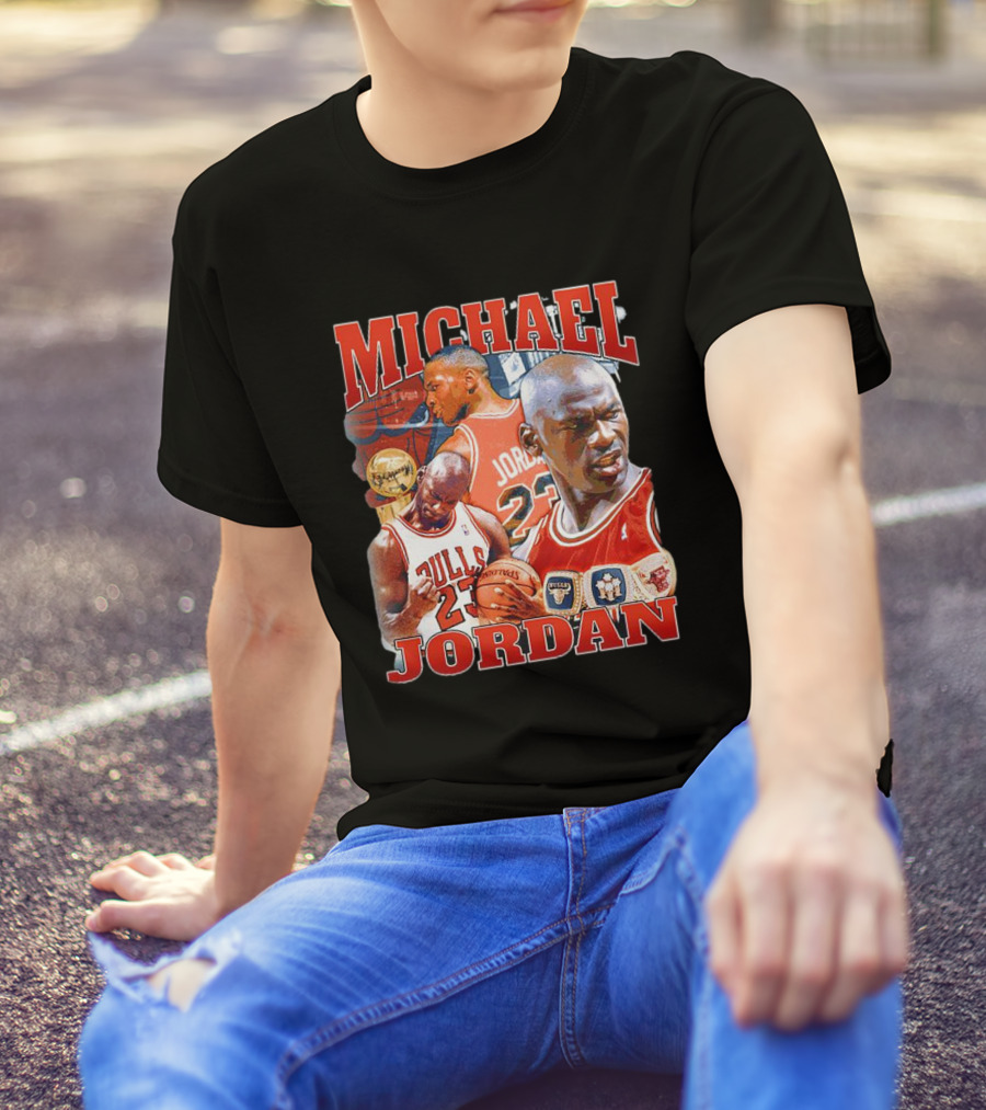 Michael Jordan Bulls 23 Vintage NBA Champion T-Shirt