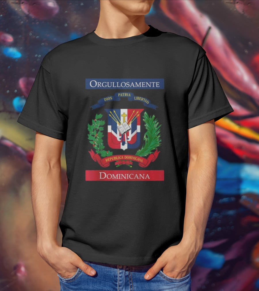 Orgullosamente Dominicana Dios Patria Libertad República Dominicana Flag T-Shirt