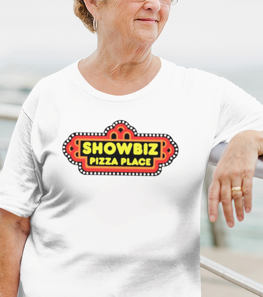 Showbiz Pizza Place Retro Neon Sign T-Shirt