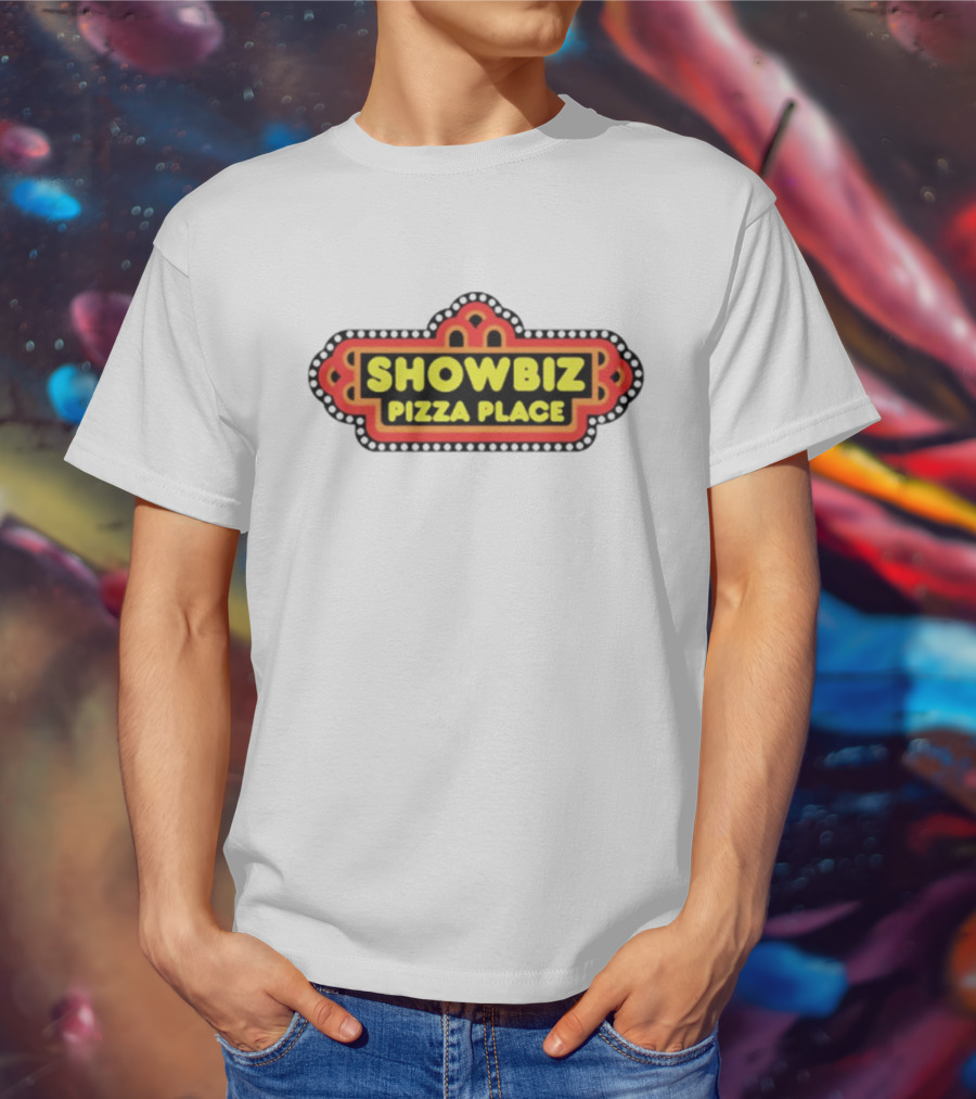 Showbiz Pizza Place Retro Neon Sign T-Shirt
