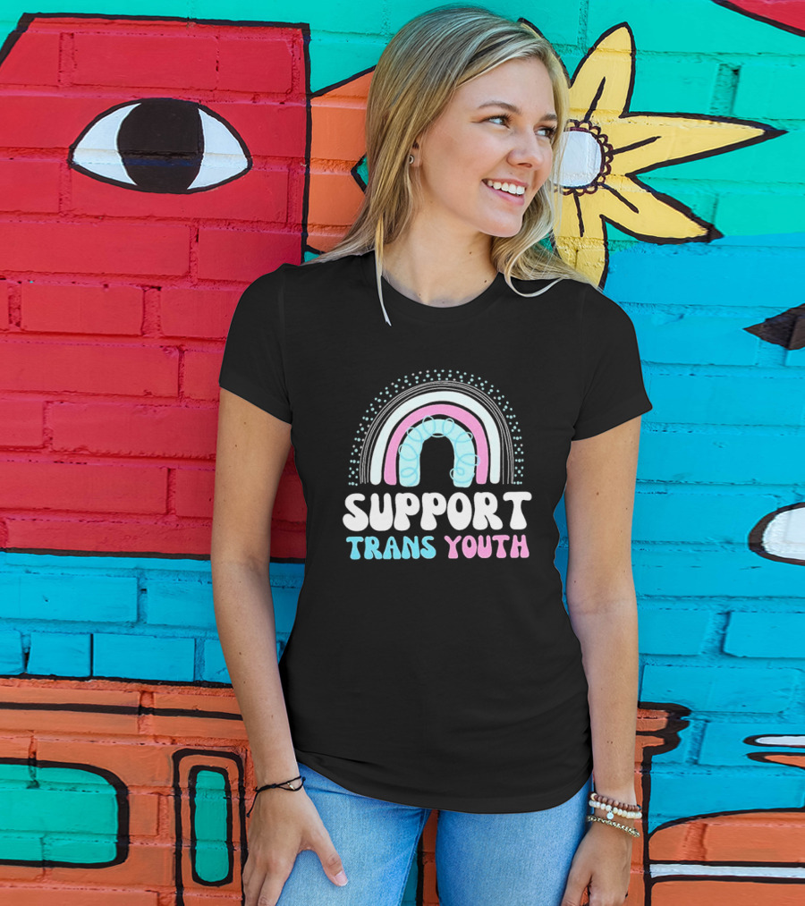 Support Trans Youth Rainbow Rights Ally Pride T-Shirt