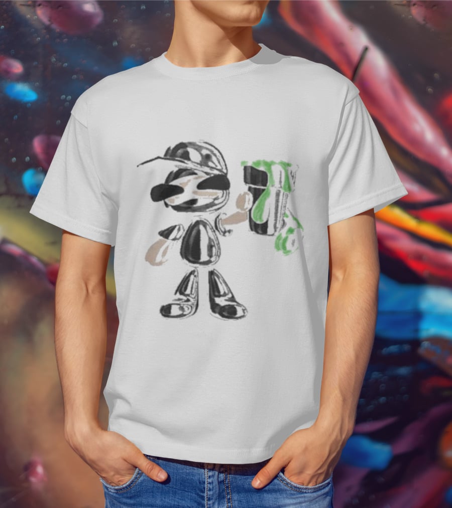 Twizzy Rich Luh Crankem Graffiti Character With Green Paint Can T-Shirt