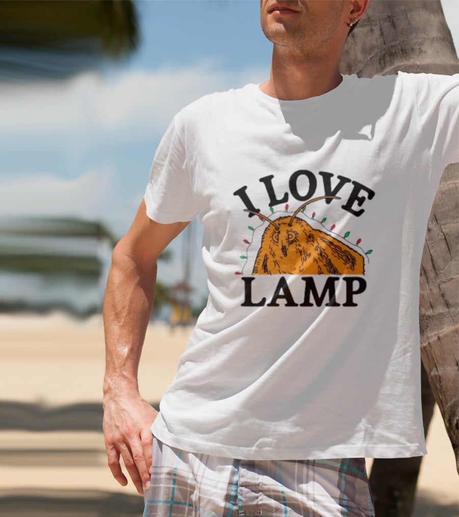 I Love Lamp Moth Christmas Lights T-Shirt