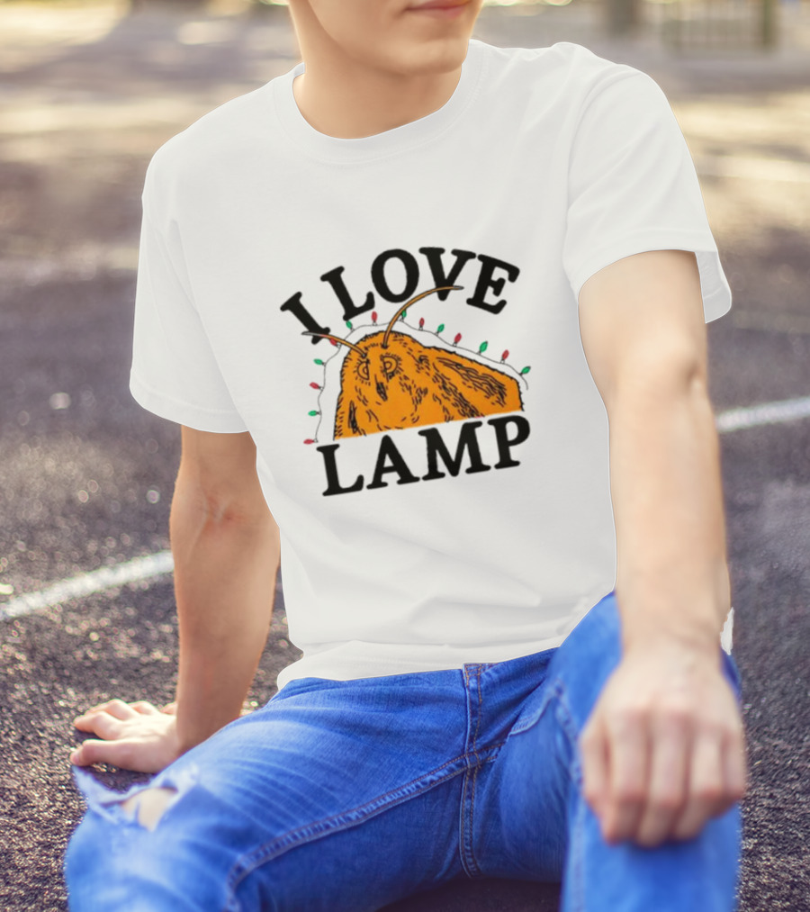 I Love Lamp Moth Christmas Lights T-Shirt