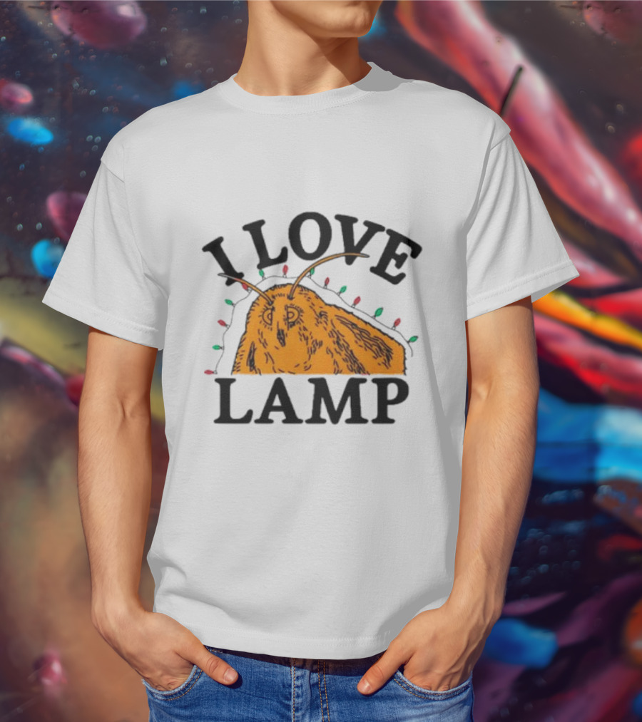 I Love Lamp Moth Christmas Lights T-Shirt