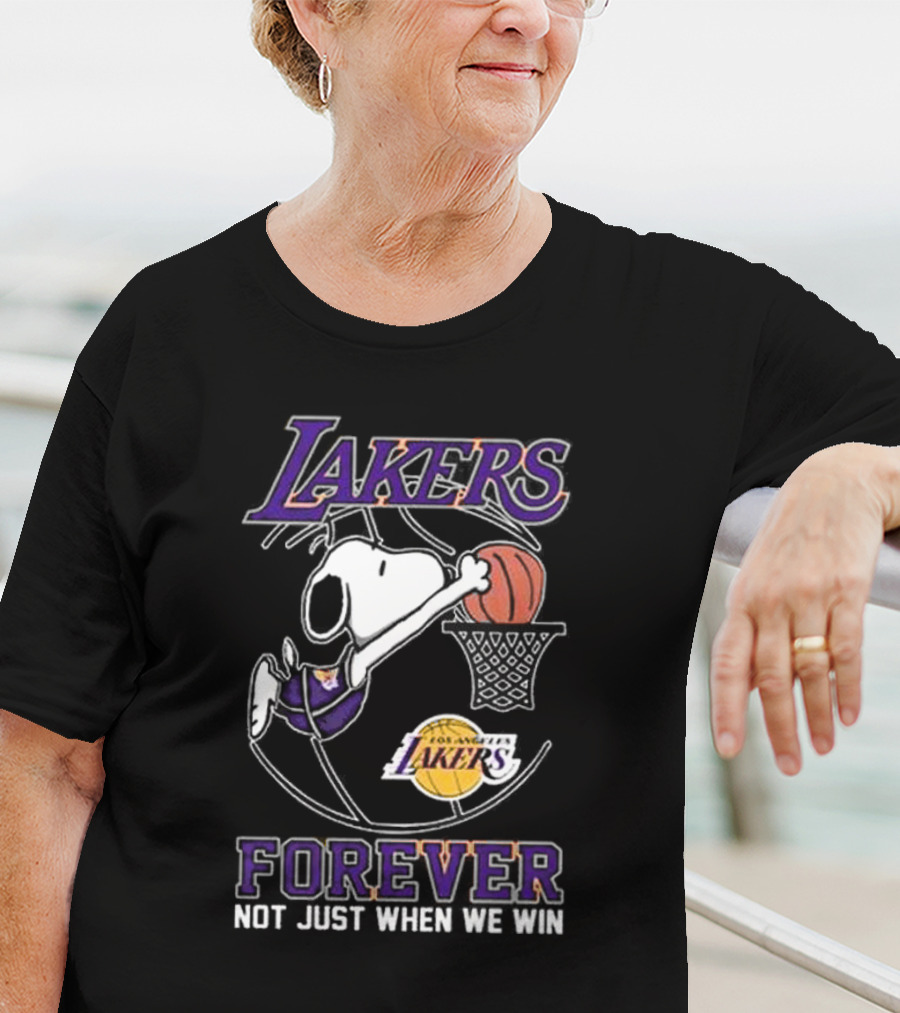 Los Angeles Lakers Snoopy Basketball Forever Not Just When We Win T-Shirt