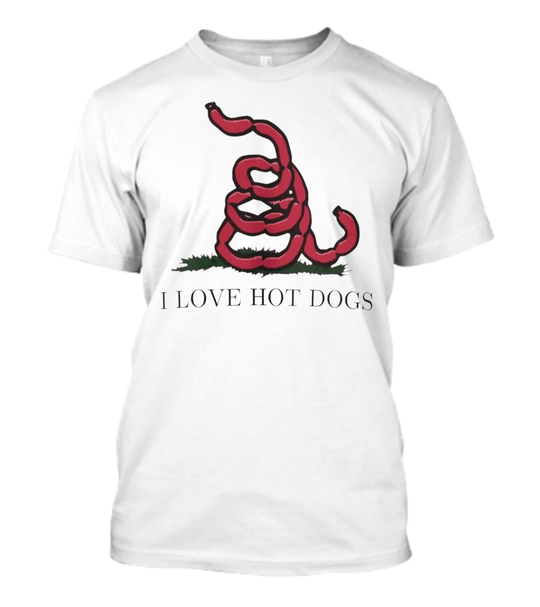 I Love Hot Dogs Spiral Sausage T-Shirt