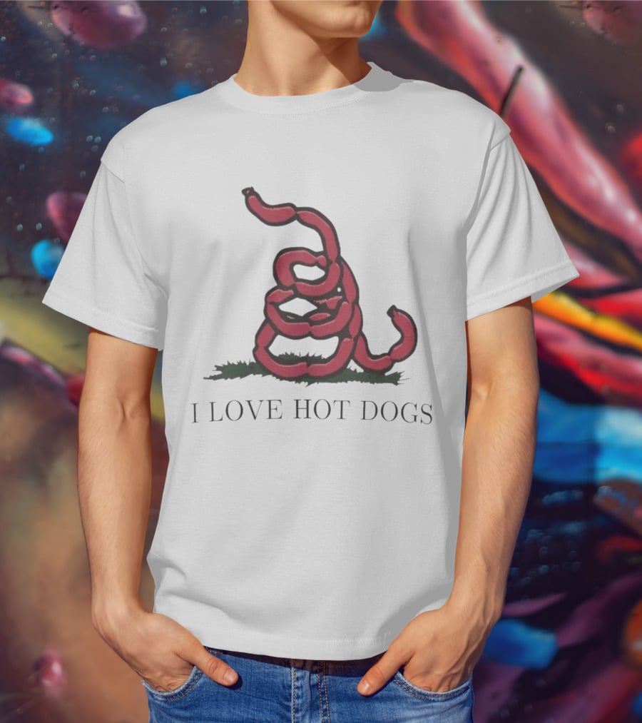 I Love Hot Dogs Spiral Sausage T-Shirt