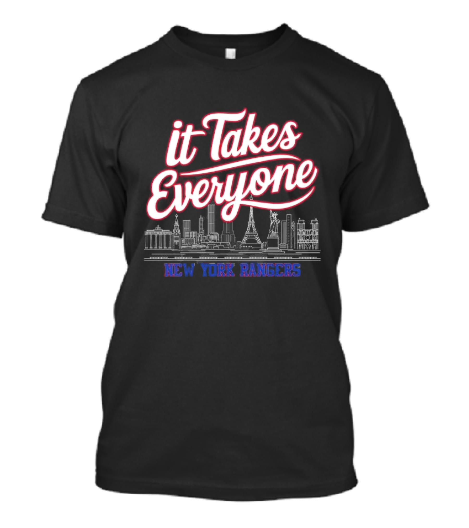 It Takes Everyone New York Rangers Skyline Hockey T-Shirt