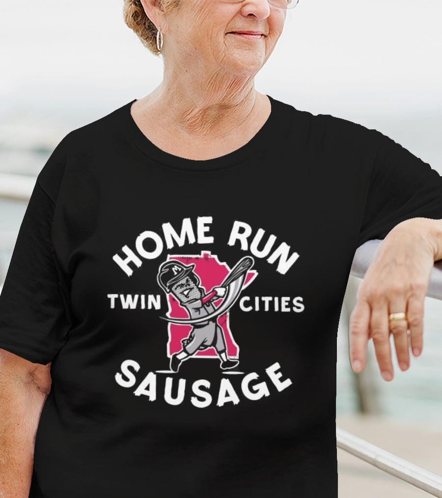 Minnesota Twin Cities Home Run Sausage Baseball T-Shirt