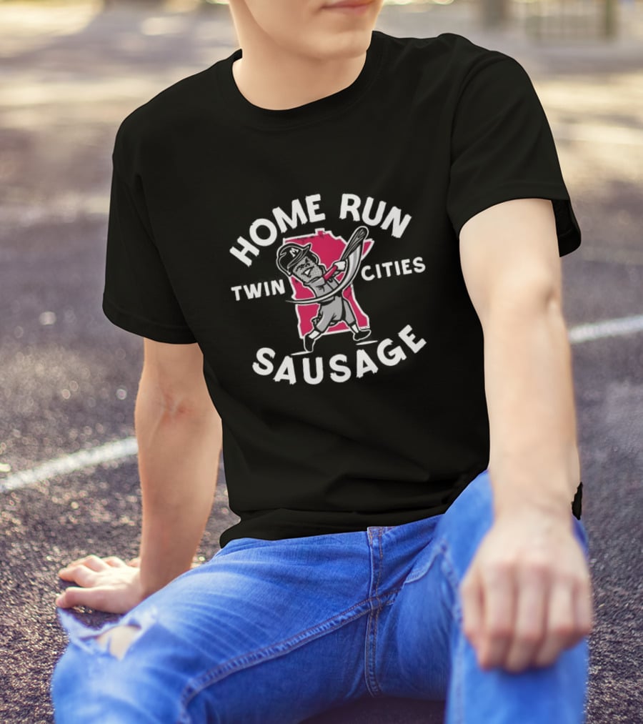 Minnesota Twin Cities Home Run Sausage Baseball T-Shirt
