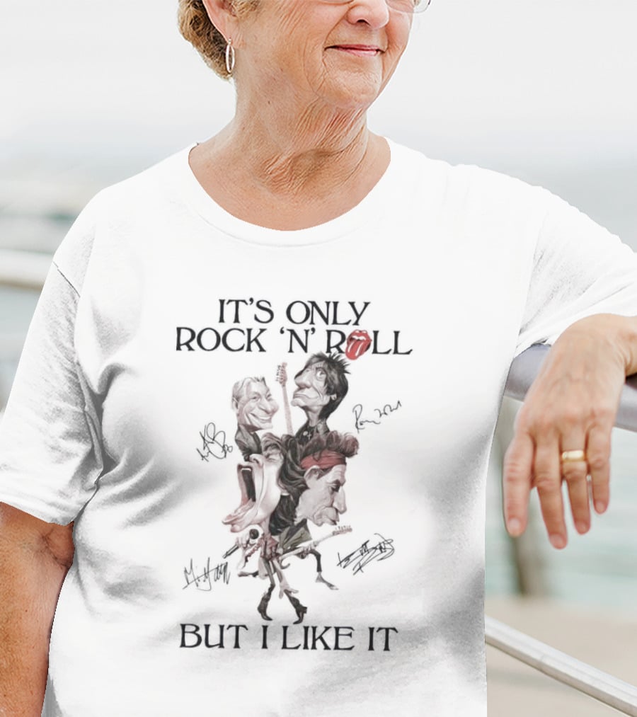 The Rolling Stones It's Only Rock 'N' Roll Signatures And Tongue T-Shirt