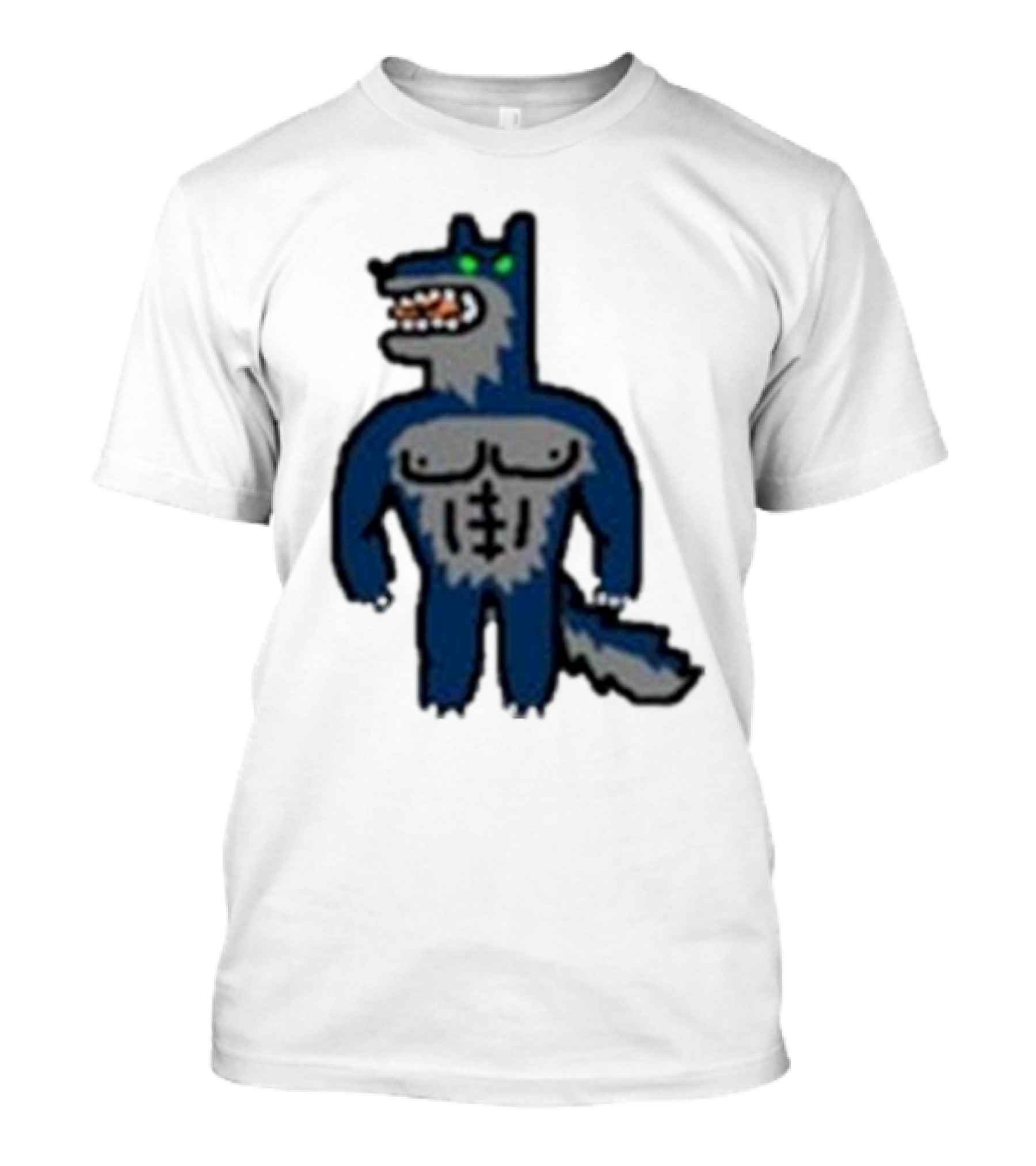 Timberwolves Buff Wolf Strong Muscular Cartoon Character T-Shirt