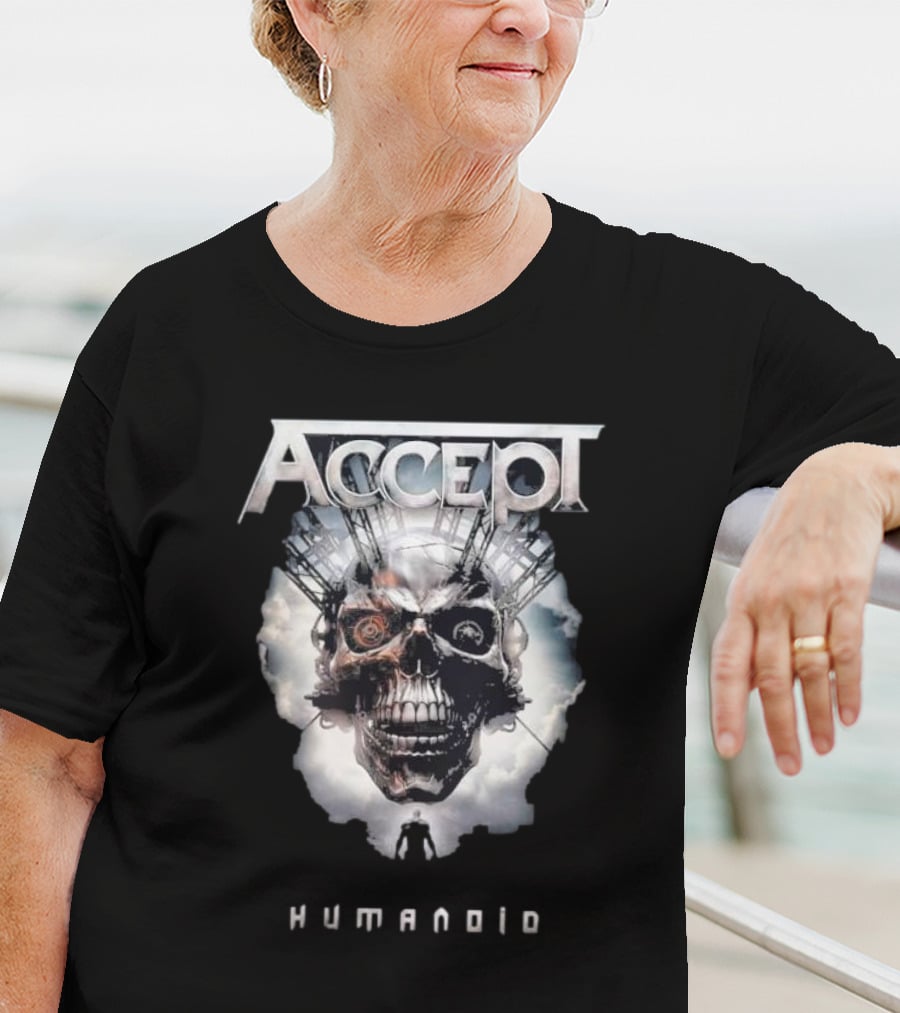 Accept Humanoid Skull Cybernetic T-Shirt