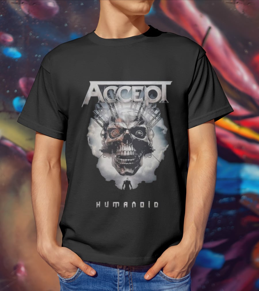 Accept Humanoid Skull Cybernetic T-Shirt