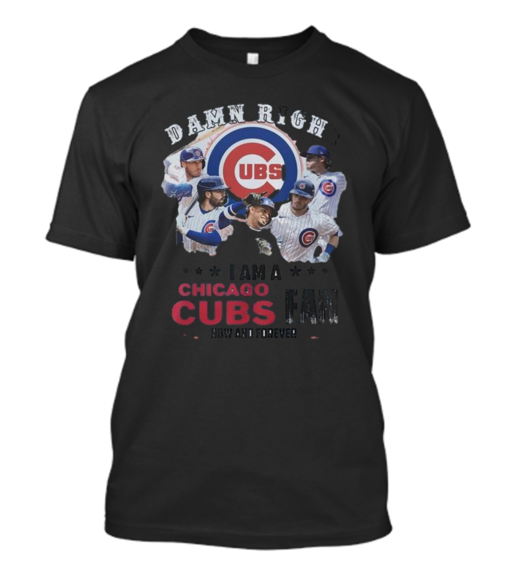 Damn Right I Am A Chicago Cubs Fan Now And Forever T-Shirt