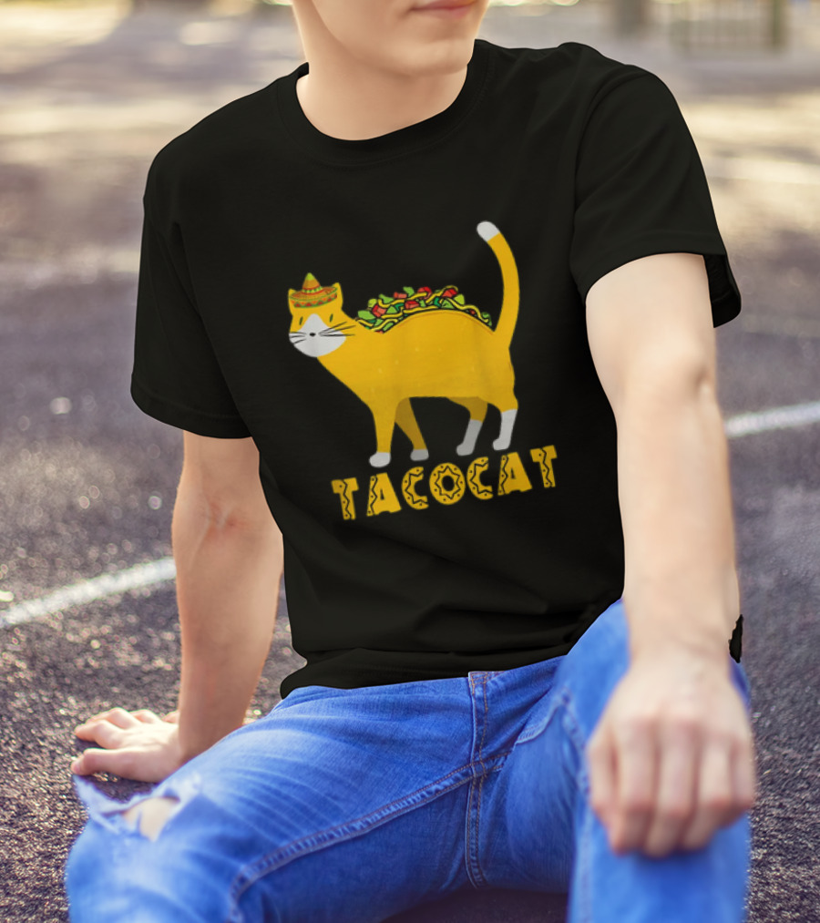 Tacocat Sombrero Taco Cat With Tacos Mexican Food Graphic 365 T-Shirt