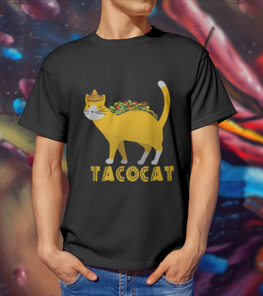 Tacocat Sombrero Taco Cat With Tacos Mexican Food Graphic 365 T-Shirt
