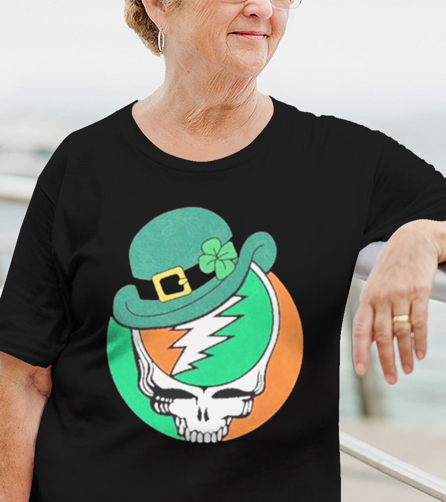 Happy St. Patrick’s Dead And Company Limited Skull In Shamrock Hat With Lightning Bolt T-Shirt