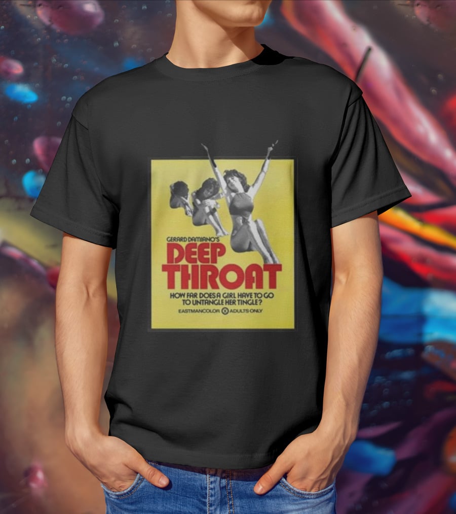 Gerard Damiano’s Deep Throat How Far Does A Girl Have To Go To Untangle Her Tingle? Eastmancolor Adults Only T-Shirt