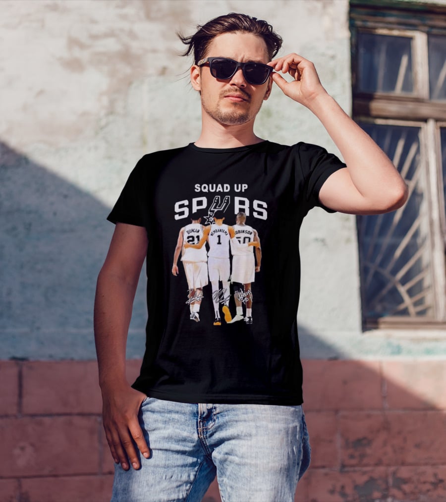 SQUAD UP SAN ANTONIO SPURS DUNCAN WEMBANYAMA ROBINSON SIGNATURES T-Shirt