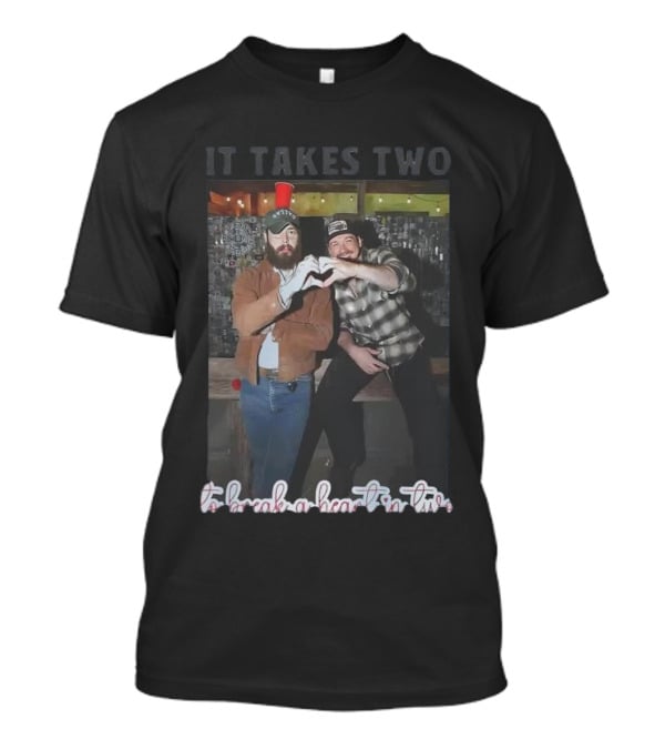 Post Malone Morgan Wallen It Takes Two To Break A Heart In Two Heart Gesture T-Shirt