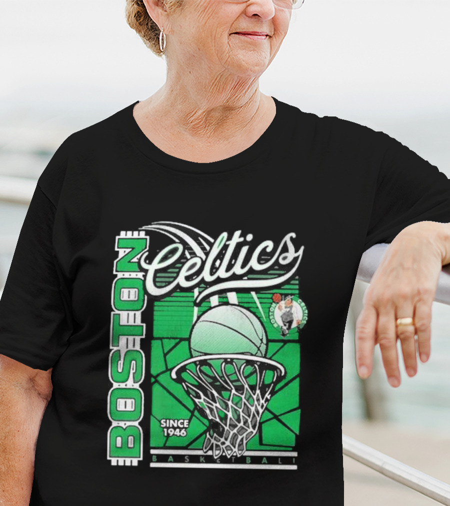 Boston Celtics Basketball Since 1946 Tri-Blend Sportiqe Comfy T-Shirt