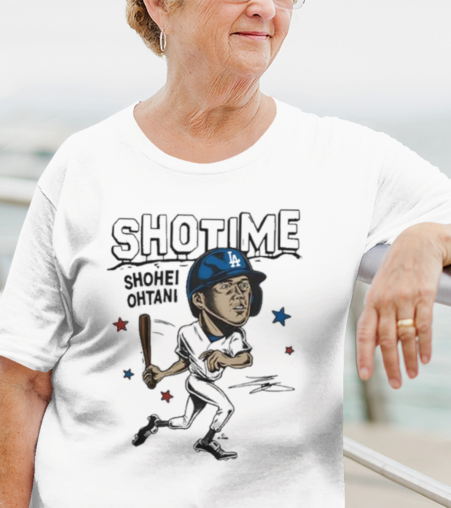 Shottime Shohei Ohtani LA Baseball Cartoon Stars T-Shirt