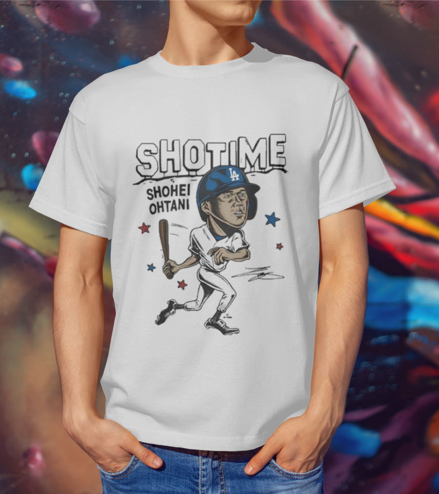 Shottime Shohei Ohtani LA Baseball Cartoon Stars T-Shirt