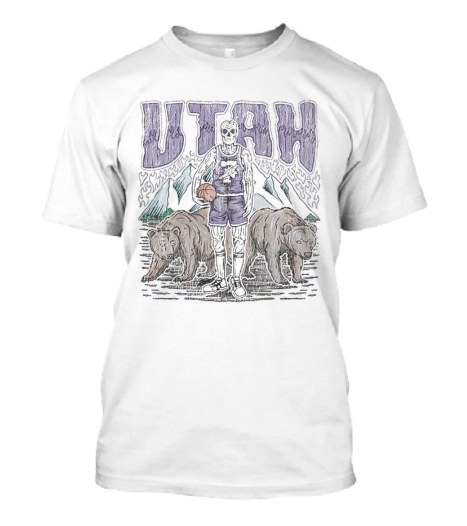 Utah Dead Threads Basketball Bears Mountains T-Shirt