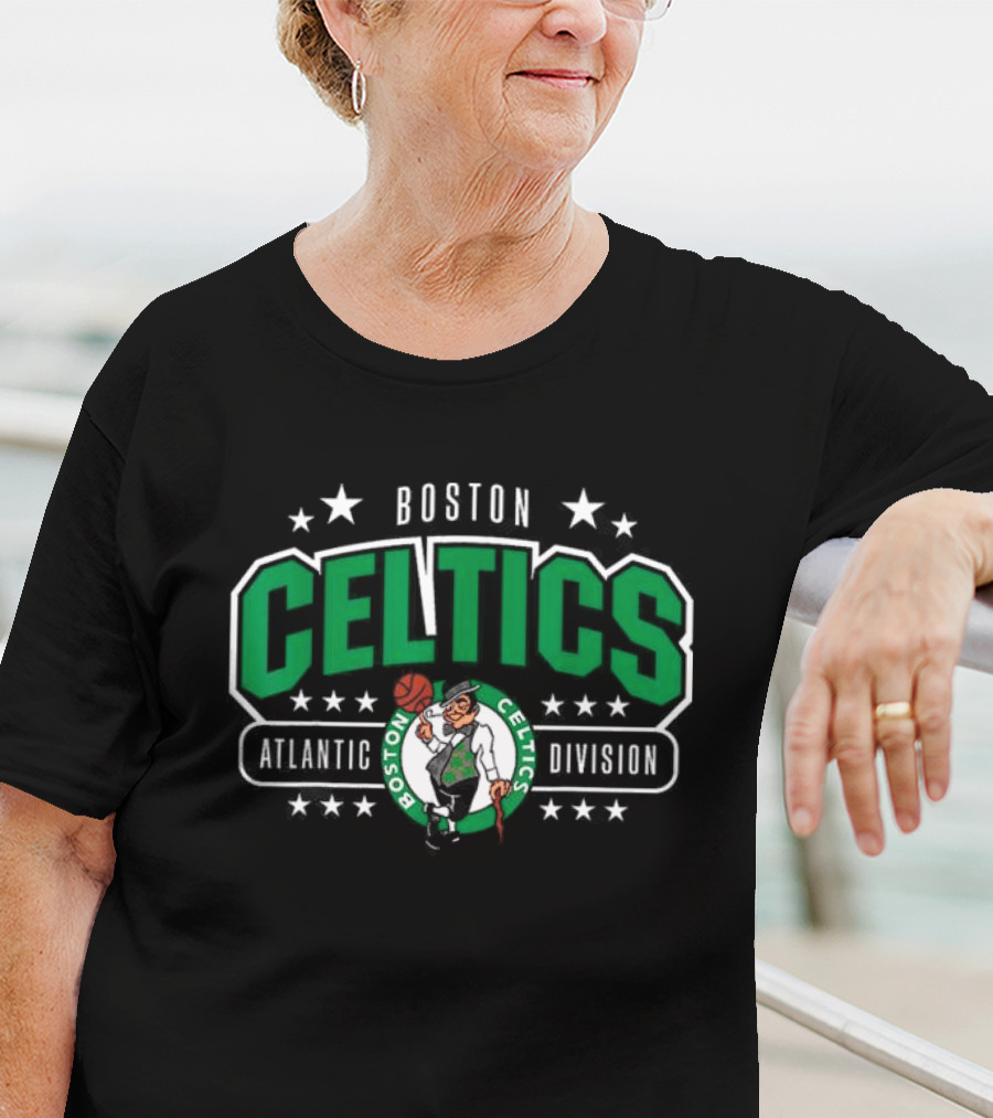 Boston Celtics Atlantic Division Logo With Stars T-Shirt