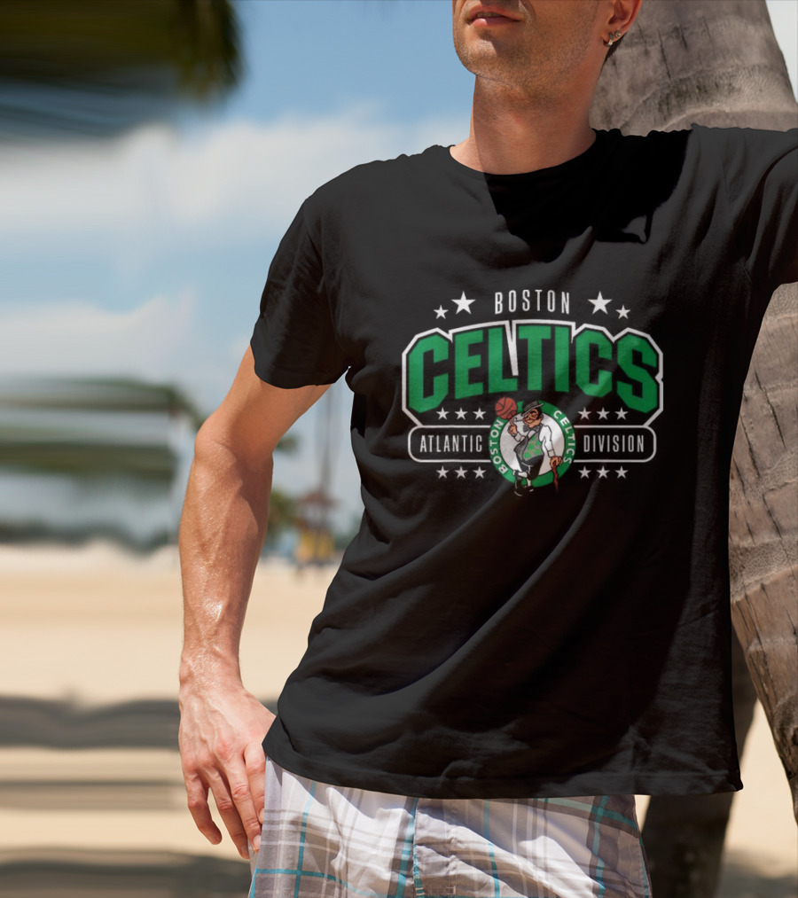 Boston Celtics Atlantic Division Logo With Stars T-Shirt