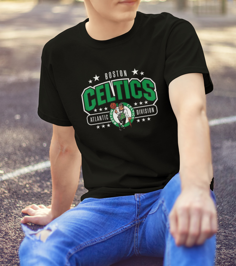 Boston Celtics Atlantic Division Logo With Stars T-Shirt