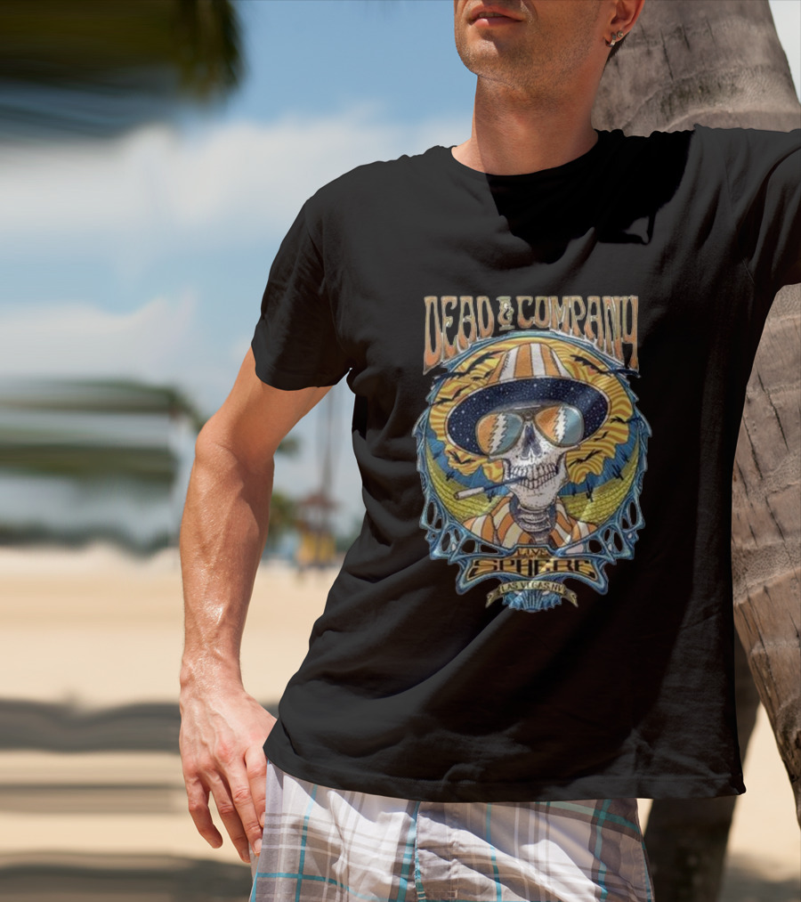 Dead And Company Live Sphere Las Vegas Sun Hat Skull T-Shirt