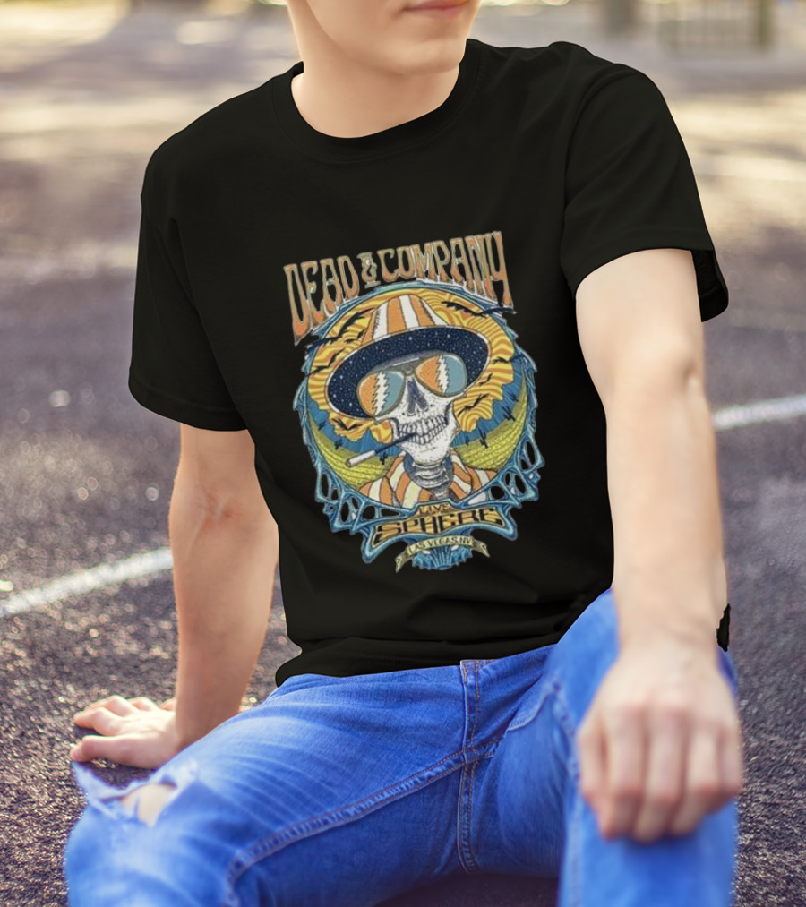 Dead And Company Live Sphere Las Vegas Sun Hat Skull T-Shirt