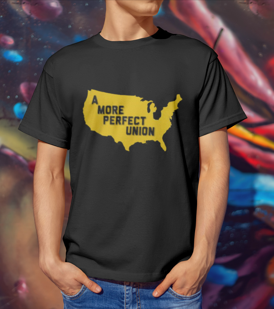Michigan Wolverines A More Perfect Union Map T-Shirt