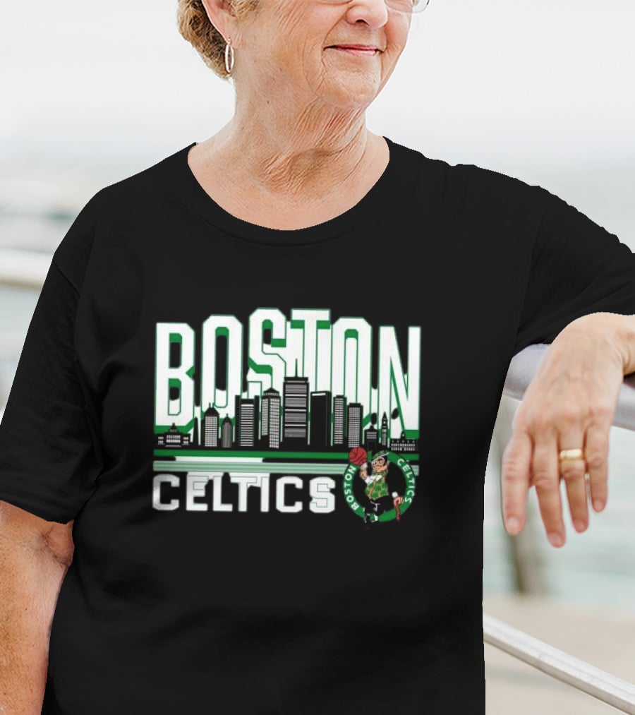 Boston Celtics NBA Basketball Skyline T-Shirt